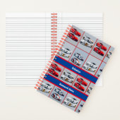 Modieuze Rood & Wit Sportieve Sportauto's Enthousi Notitieboek (Binnen)