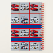 Modieuze Rood & Wit Sportieve Sportauto's Enthousi Notitieboek (Achterkant)