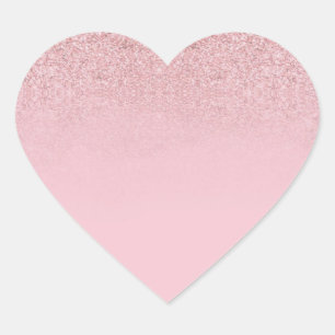 Modieuze Roze Gouden Glitter Elegante Template Hart Sticker