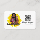 Modieuze Selfie Meisje QR Code Visitekaartje (Voorkant)
