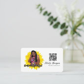 Modieuze Selfie Meisje QR Code Visitekaartje (Staand voorkant)