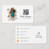 Modieuze Selfie Meisje QR Code Visitekaartje (Voorkant / Achterkant)