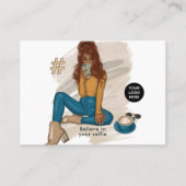 Modieuze selfie meisje visitekaartje (Voorkant)