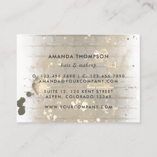 Modieuze selfie meisje visitekaartje (Achterkant)