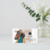 Modieuze Selfie Meisje Visitekaartje (Staand voorkant)