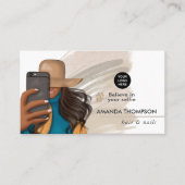 Modieuze Selfie Meisje Visitekaartje (Voorkant)