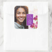 Modieuze stijlvolle foto afstudeerstickers vierkante sticker (Tas)