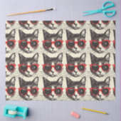 Modieuze Stijlvolle Waterverf Cat Decoupage Art Tissuepapier (Craft)