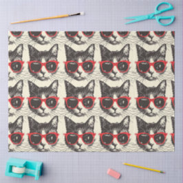 Modieuze Stijlvolle Waterverf Cat Decoupage Art Tissuepapier