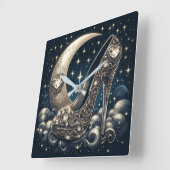 Modieuze Stiletto met halve maan, Vierkante Klok (Hoek)