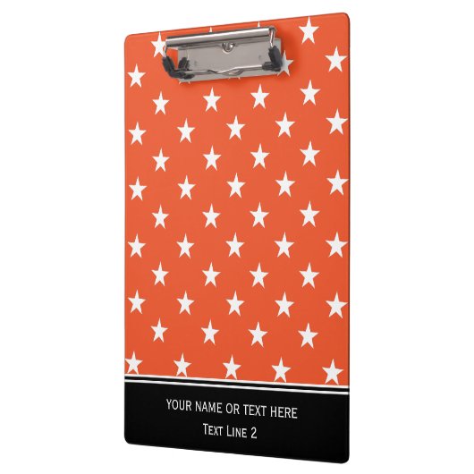 Modieuze Tangerine Tango Sinaasappel en witte ster Klembord (Links)