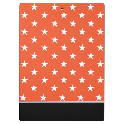 Modieuze Tangerine Tango Sinaasappel en witte ster Klembord (Achterkant)