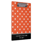 Modieuze Tangerine Tango Sinaasappel en witte ster Klembord (Rechts)