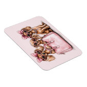 Modieuze teckel honden roze portemonnee magneet (Rechterzijde)