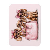 Modieuze teckel honden roze portemonnee magneet (Verticaal)