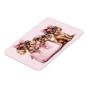 Modieuze teckel honden roze portemonnee magneet (Linkerzijde)