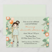 Modieuze tiener, verjaardag kaart (Voorkant / Achterkant)