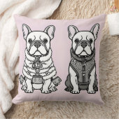 Modieuze Twin Franse Bulldog Puppy Kussen (Deken)