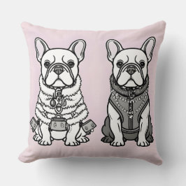 Modieuze Twin Franse Bulldog Puppy Kussen