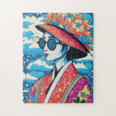 modieuze vrouw legpuzzel (Verticaal)