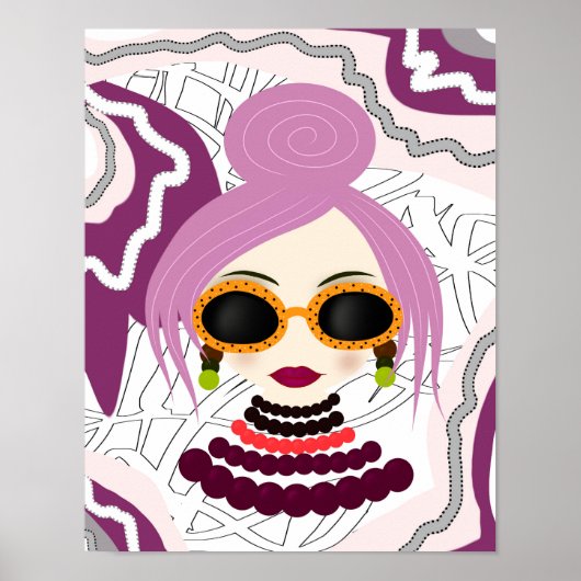Modieuze vrouw poster (Voorkant)