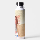 Modieuze vrouw roze goud rode haar waterfles (Links)
