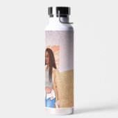 Modieuze vrouw Roze Roze Goud Bruin Haar Waterfles (Links)