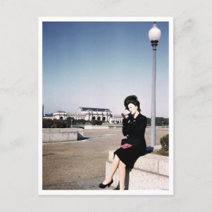 Modieuze vrouw, Union Station, Washington DC Briefkaart