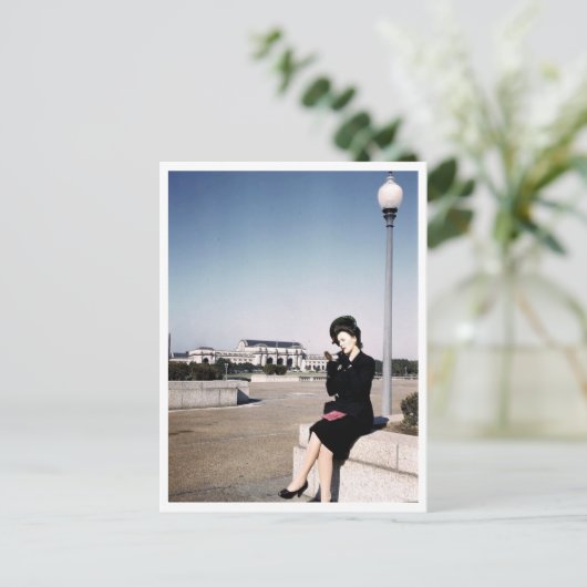 Modieuze vrouw, Union Station, Washington DC Briefkaart (Staand voorkant)