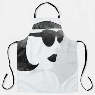 Modieuze vrouw zonnebril illustratie schort
