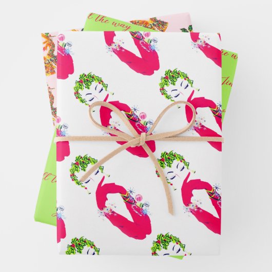 Modieuze  vrouwen Jingle All the Way Inpakpapier Vel (In situ)