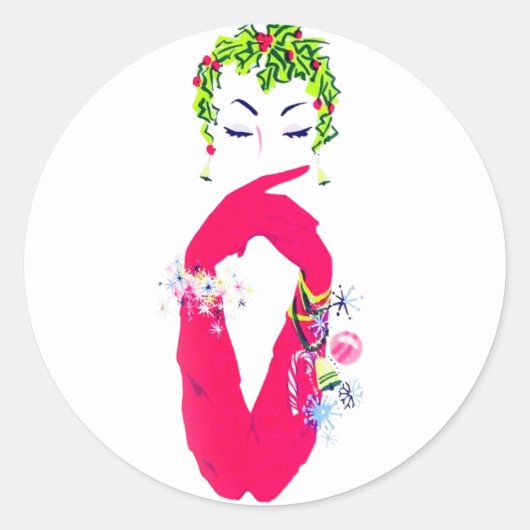 Modieuze vrouwen Jingle All the Way Ronde Sticker (Voorkant)