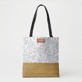 Modieuze Waterverf Floral Rattan Look Tote Bag (Voorkant)