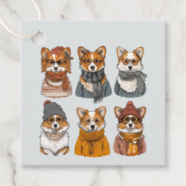Modieuze Welsh Corgi Honden Bedankjes Labels