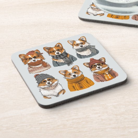 Modieuze Welsh Corgi Honden Bier Onderzetter (Linkerzijde)