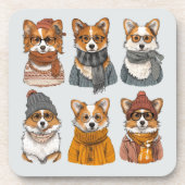 Modieuze Welsh Corgi Honden Bier Onderzetter (Voorkant)