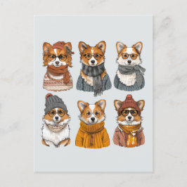 Modieuze Welsh Corgi Honden Briefkaart