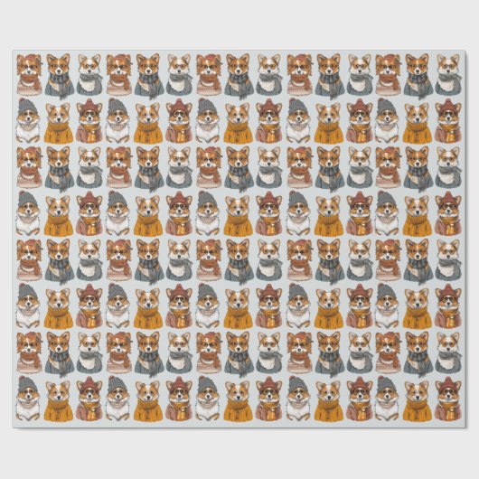 Modieuze Welsh Corgi Honden Cadeaupapier (Vlak)