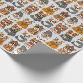 Modieuze Welsh Corgi Honden Cadeaupapier (Hoek)