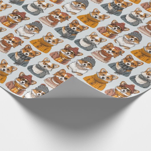 Modieuze Welsh Corgi Honden Cadeaupapier (Hoek)