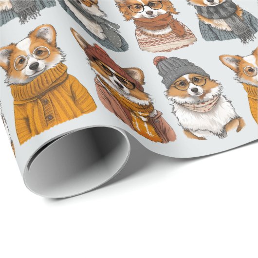 Modieuze Welsh Corgi Honden Cadeaupapier (Rol Hoek)