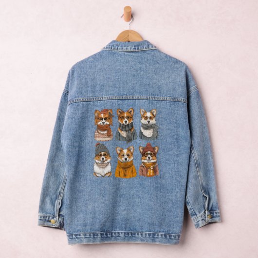 Modieuze Welsh Corgi Honden Denim Jacket (Hangar)