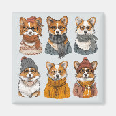 Modieuze Welsh Corgi Honden Magneet (Voorkant)
