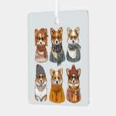 Modieuze Welsh Corgi Honden Metalen Ornament (Voorkant links)