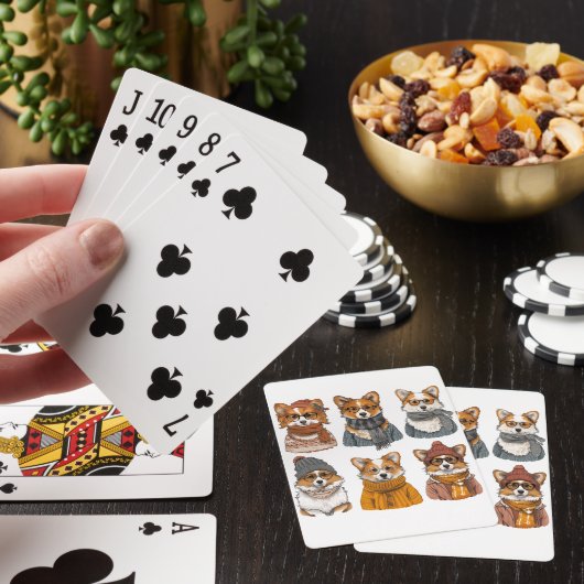 Modieuze Welsh Corgi Honden Pokerkaarten (Insitu)
