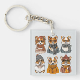 Modieuze Welsh Corgi Honden Sleutelhanger