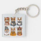 Modieuze Welsh Corgi Honden Sleutelhanger (Achterkant)