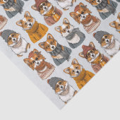 Modieuze Welsh Corgi Honden Tissuepapier (Detail)