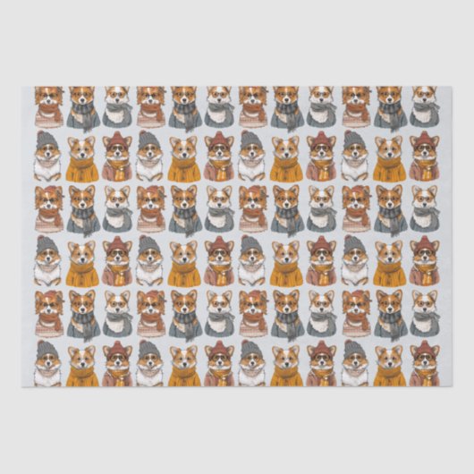 Modieuze Welsh Corgi Honden Tissuepapier (Voorkant)