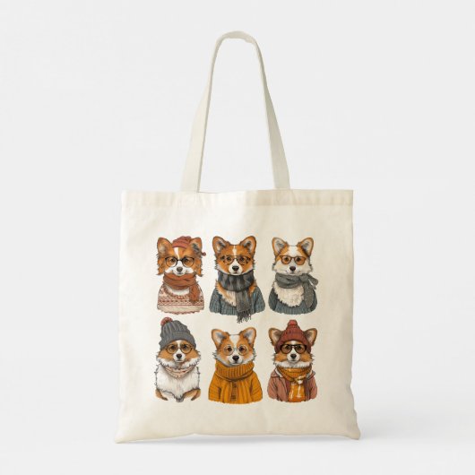 Modieuze Welsh Corgi Honden Tote Bag (Achterkant)